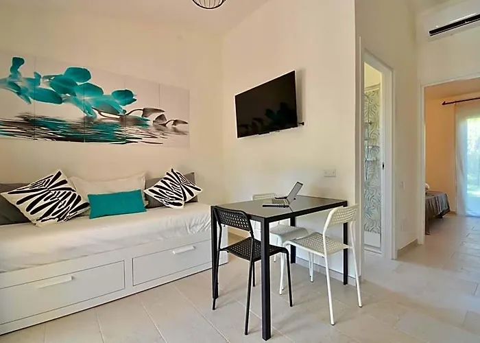 Residence In Costa Rei Just 450 Meters From The Beach, Apartments With Air Conditioning And Outdoor Private Area